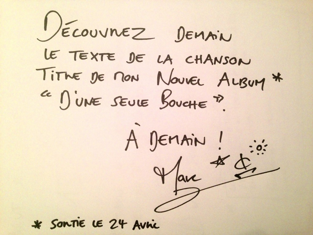 texte d'une seule bouche