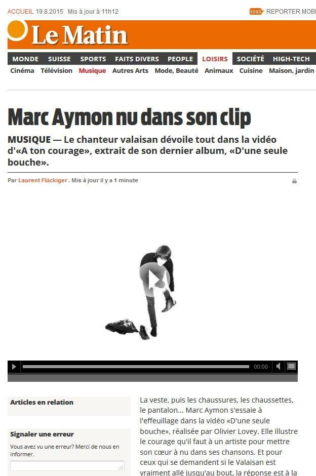 Le Matin - 19.08.2015 - Marc Aymon